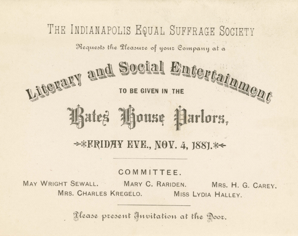A program inviting attendance to the Literary and Social Entertainment program in 1881. 