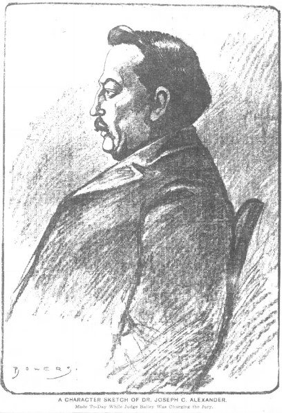 Drawing of a seated man in profile.