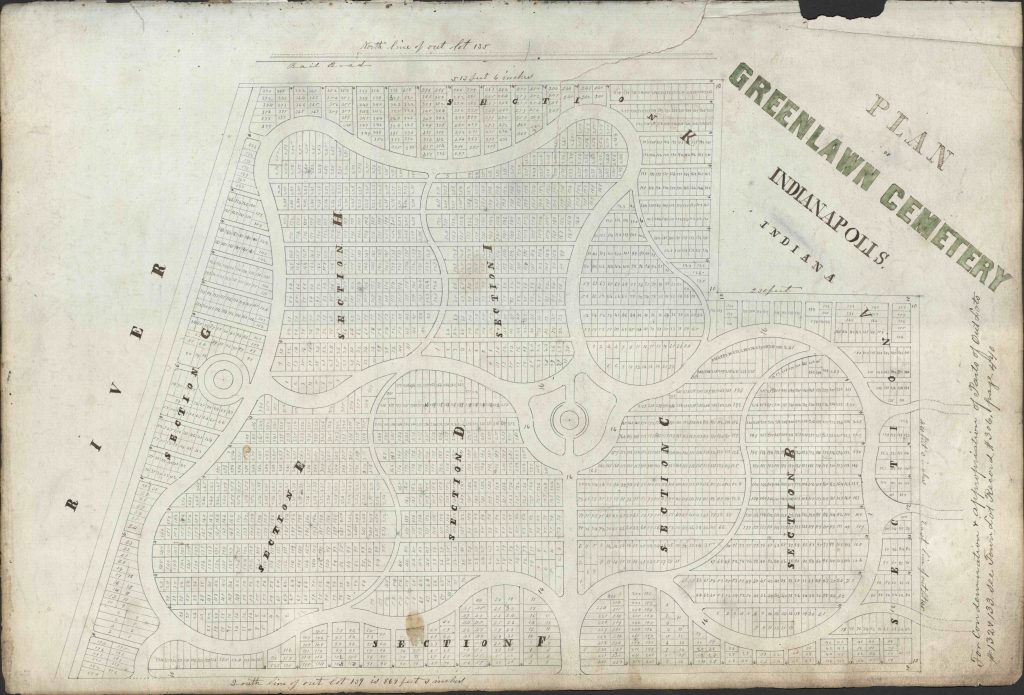 A map showing individual burial sites. 